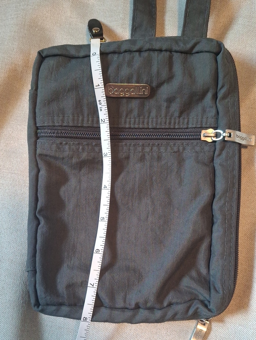 Baggallini Gray Nylon Lightweight Crossbody Travel Bag - Picture 10 of 10
